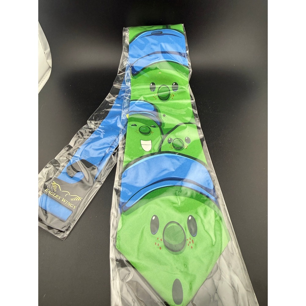 VeggieTales French Peas Necktie Tie Green Blue Veggie Wear 7438 NEW